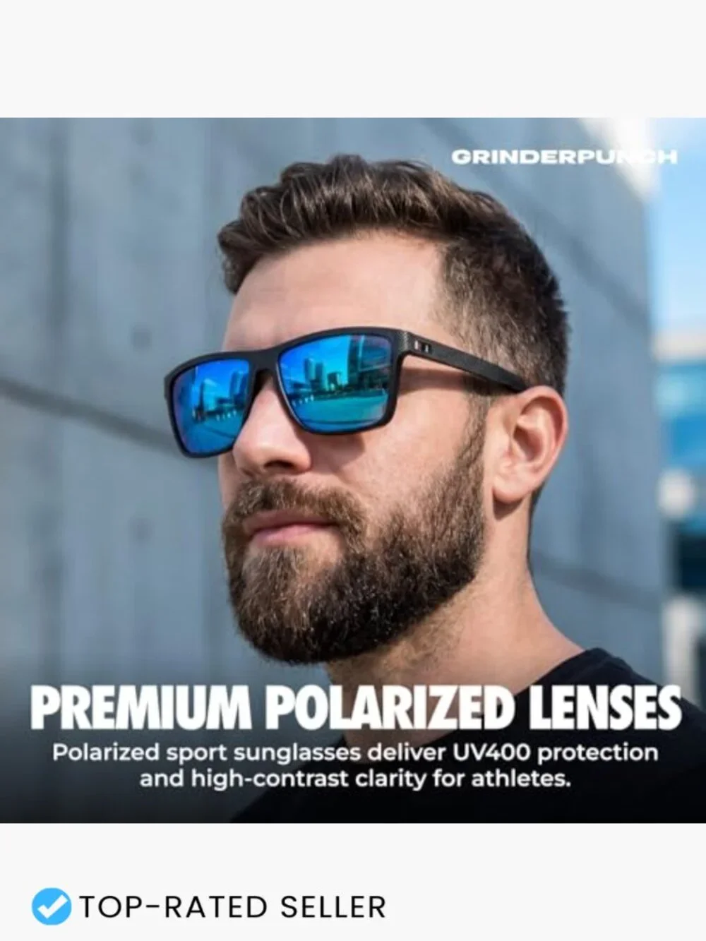 Square Polarized Sunglasses Lightweight TR90 Frame UV400 Protection Unisex